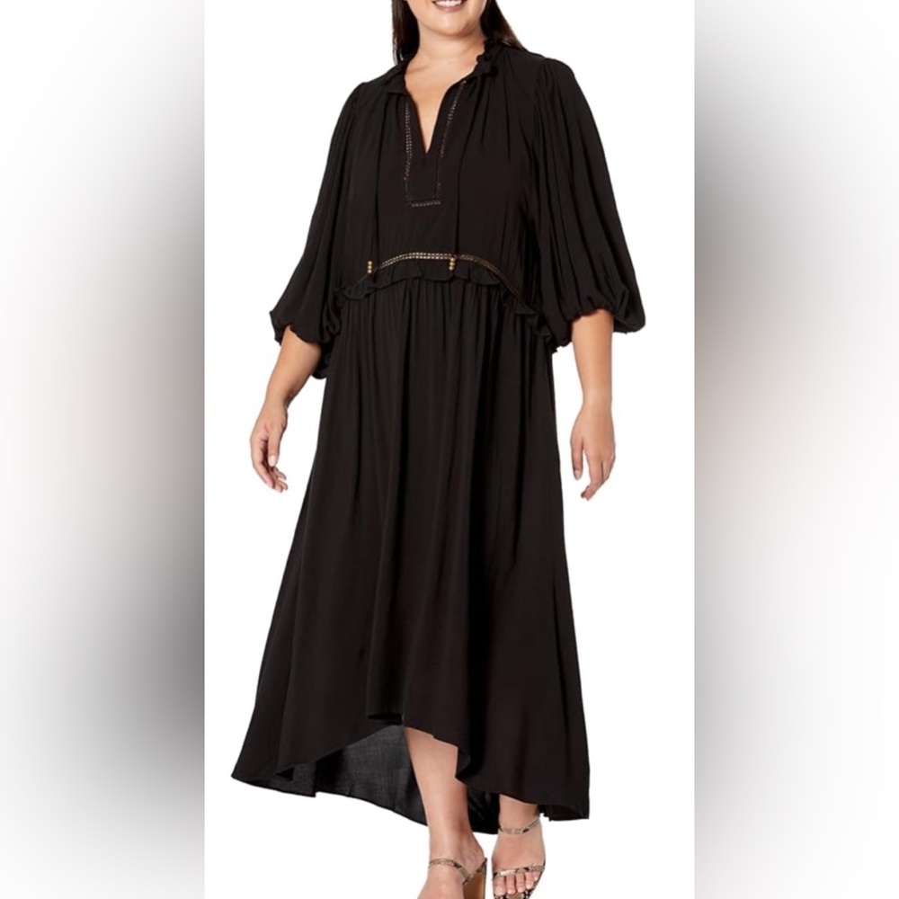 City Chic Avery Black boho chic loose fit Dress 18W